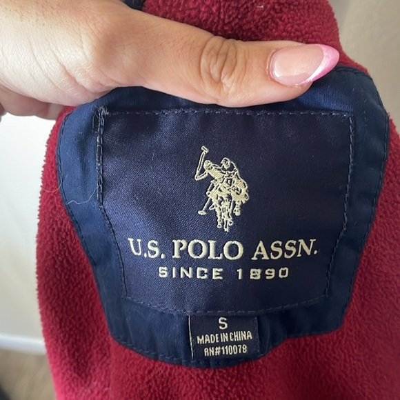Mens US Polo Assn Jacket Windbreaker Blue Full Zip Red Lined Preppy Size S - Picture 6 of 8